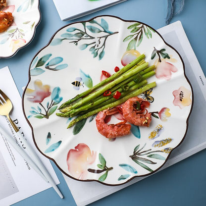 Flower-shaped Ceramic Plate Plates