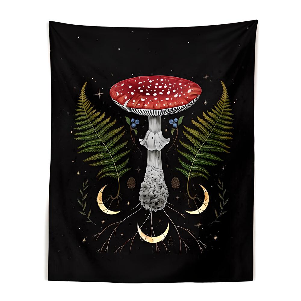 Midnight Mushroom Tapestry AESTHETIC_Fairycore AESTHETIC_Mushroom fairy SUB CATEGORY_Tapestries