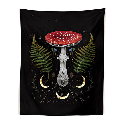 Midnight Mushroom Tapestry AESTHETIC_Fairycore AESTHETIC_Mushroom fairy SUB CATEGORY_Tapestries