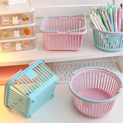 Mini Pastel Storage Shopping Basket