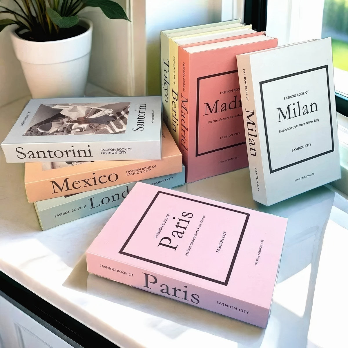 Boîte de rangement minimaliste pour faux livres Fashion City