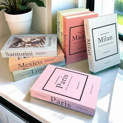 Boîte de rangement minimaliste pour faux livres Fashion City