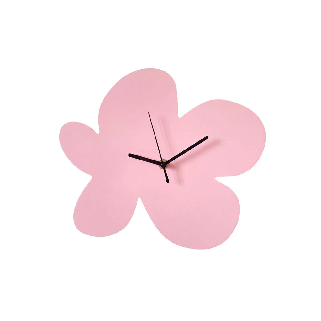 Wanduhr mit Blumen-Blob-Motiv aus Acryl