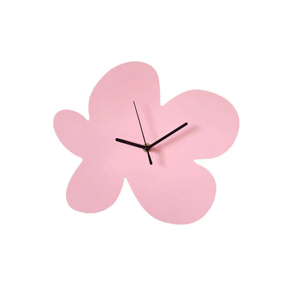 Wanduhr mit Blumen-Blob-Motiv aus Acryl