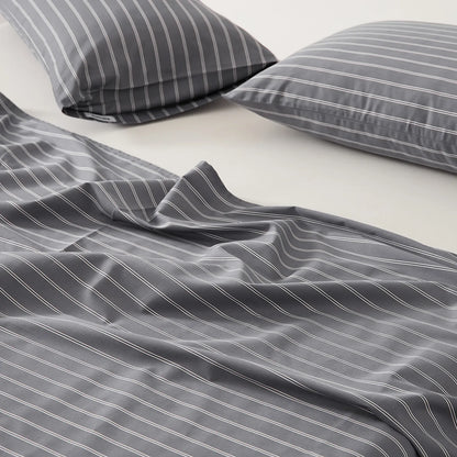 Minimalist Pinstripe Cotton Sheet Set