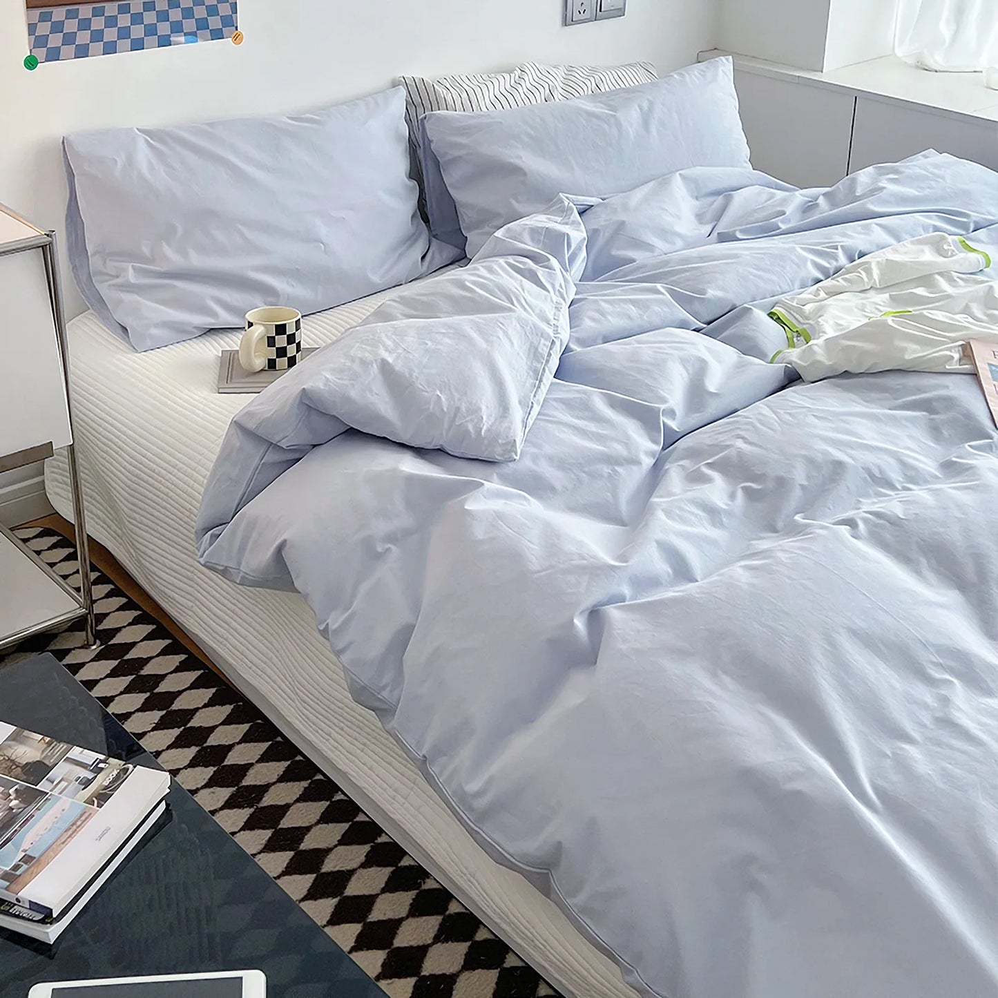 Minimalist Soft Pastel Solid Cotton Duvet Cover