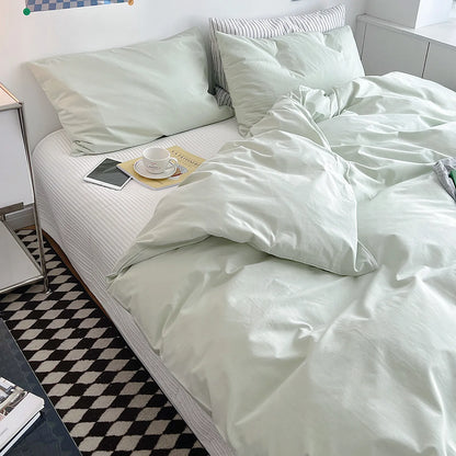 Minimalist Soft Pastel Solid Cotton Duvet Cover