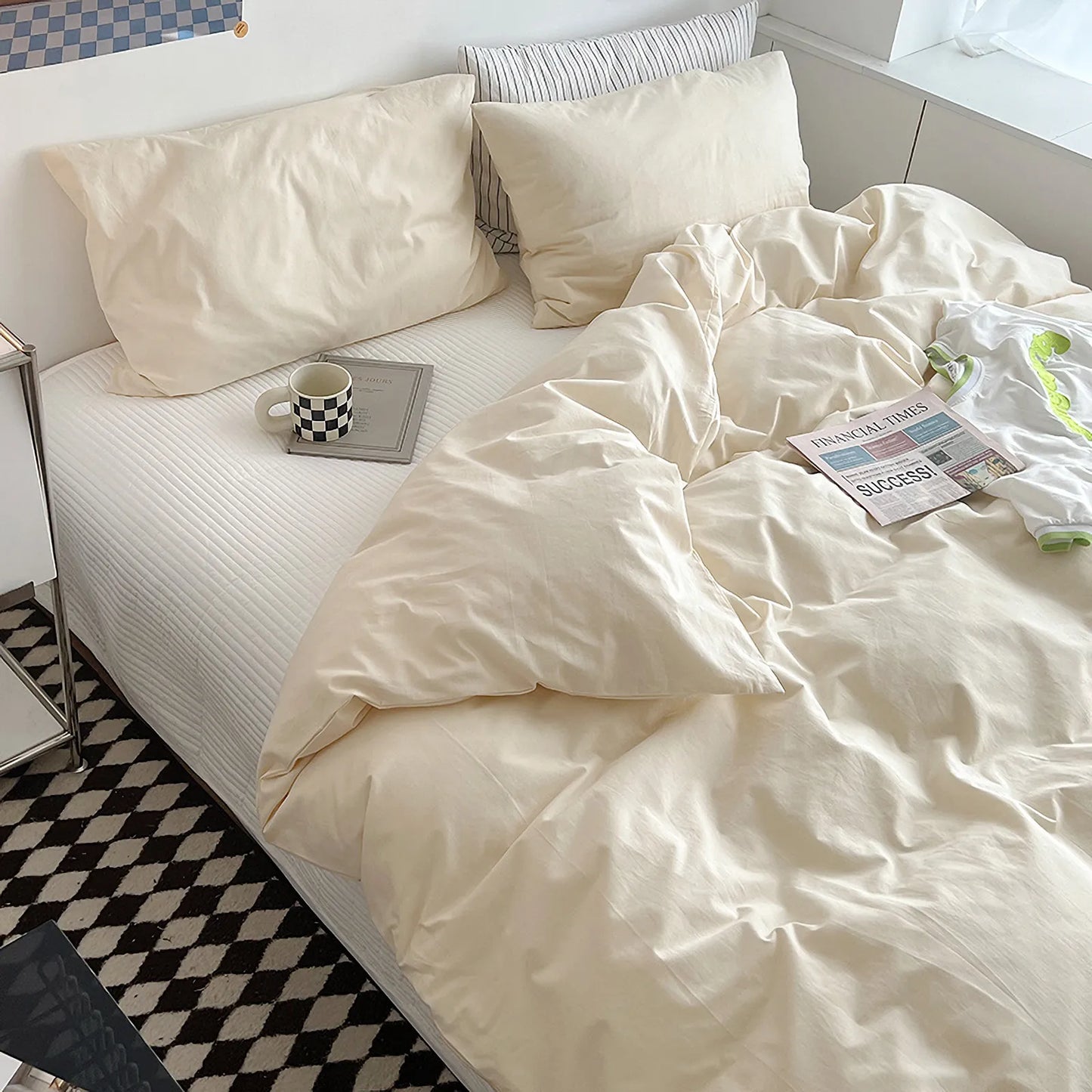 Minimalist Soft Pastel Solid Cotton Duvet Cover