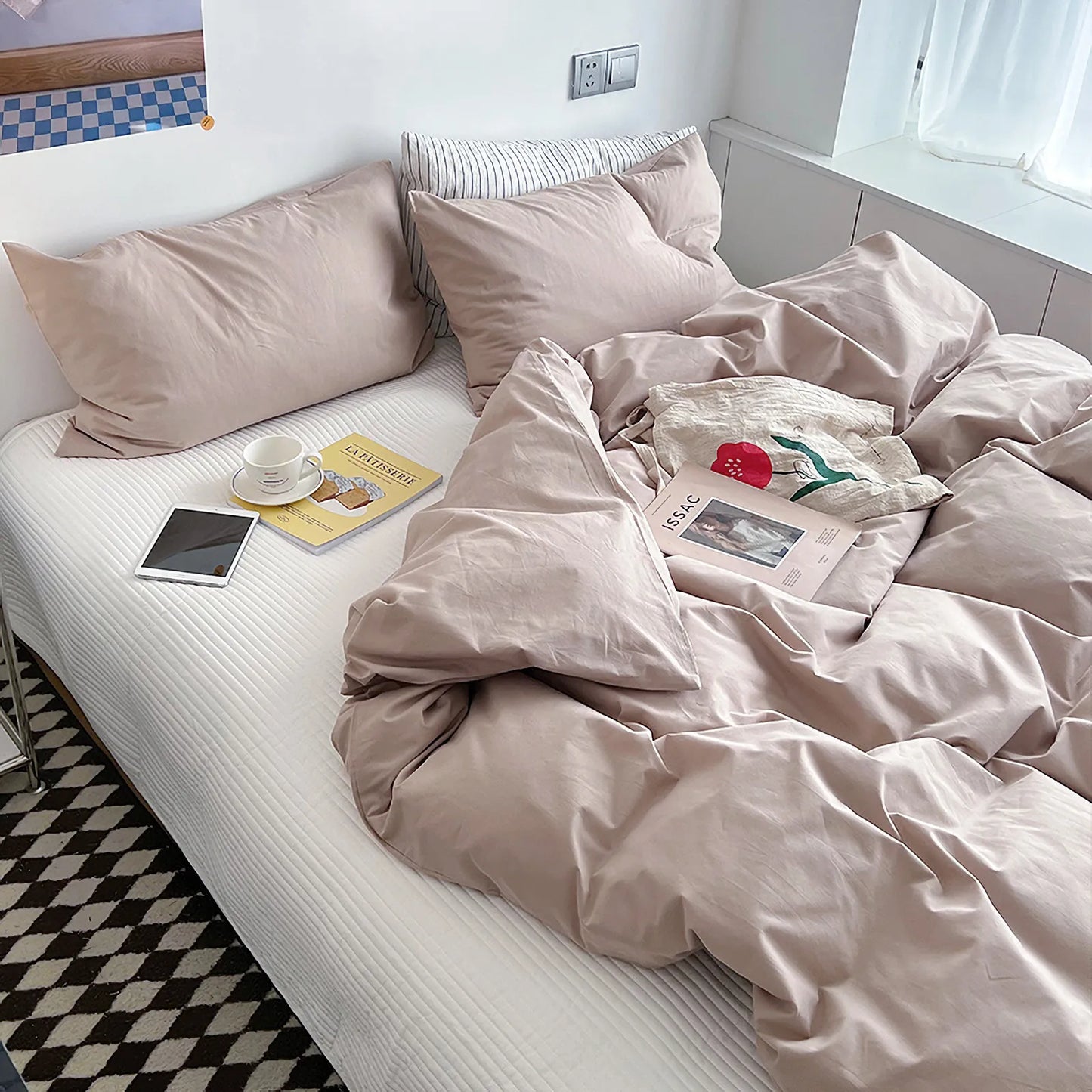 Minimalist Soft Pastel Solid Cotton Duvet Cover