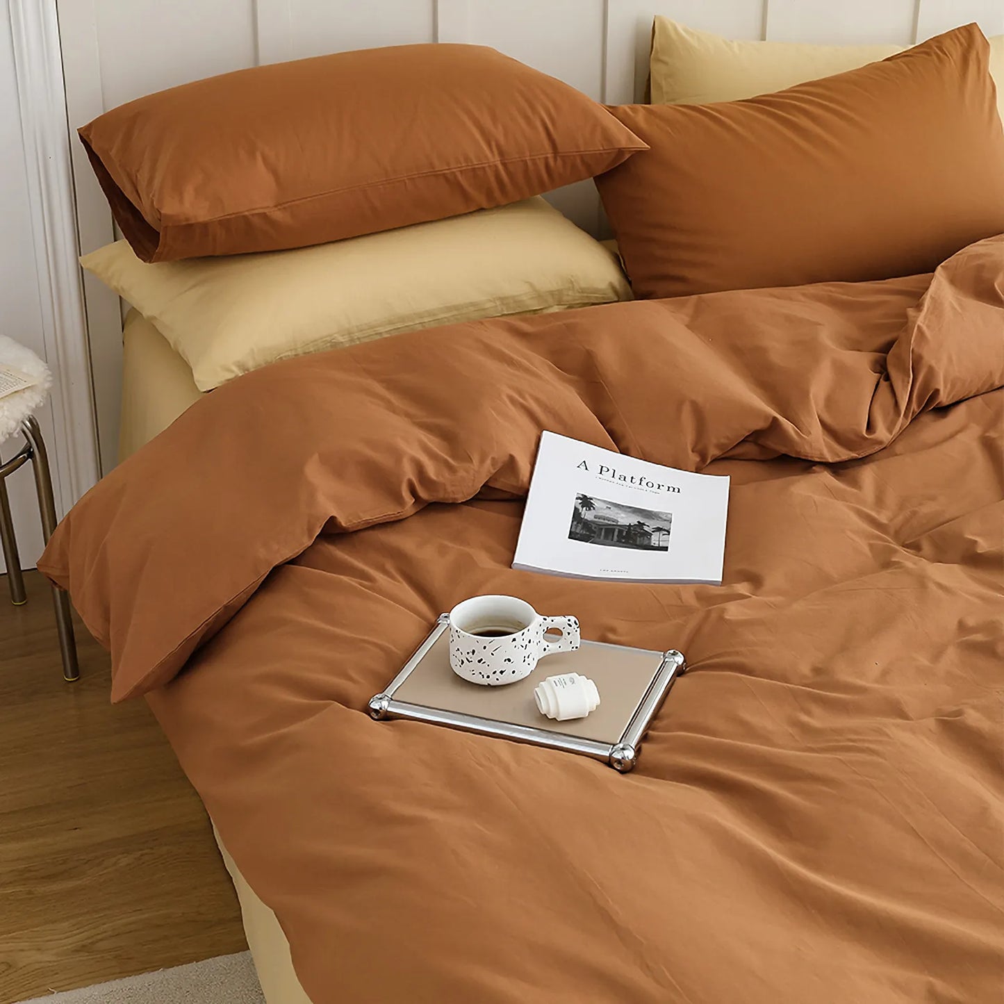 Minimalist Soft Pastel Solid Cotton Duvet Cover