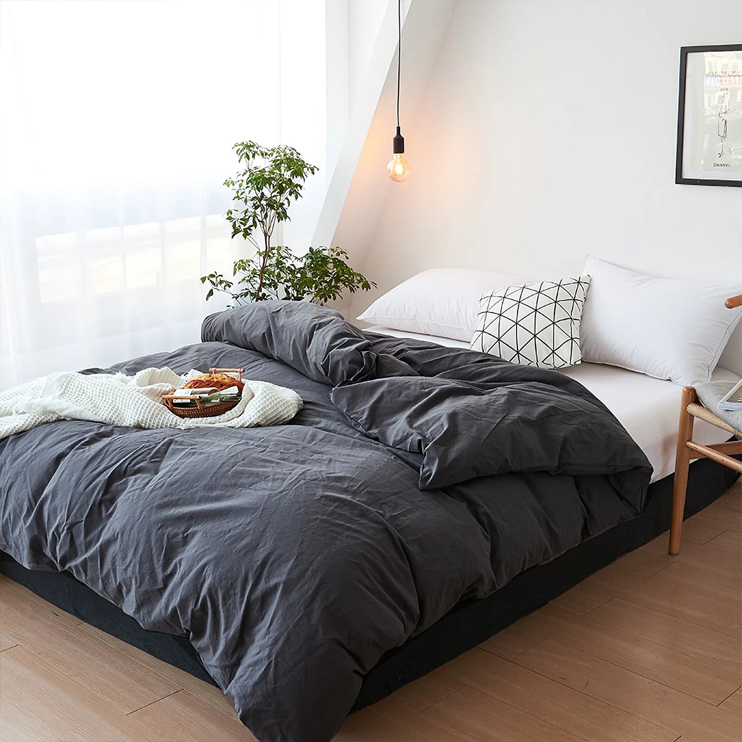 Minimalist Soft Pastel Solid Cotton Duvet Cover