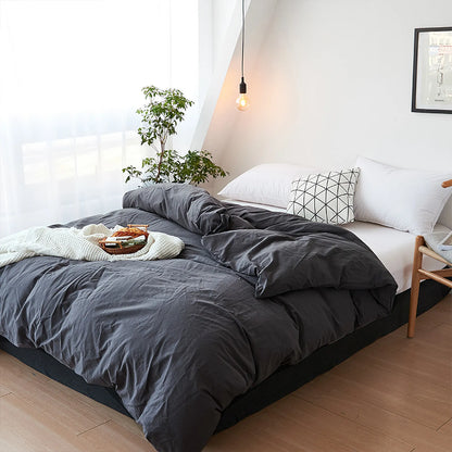Minimalist Soft Pastel Solid Cotton Duvet Cover