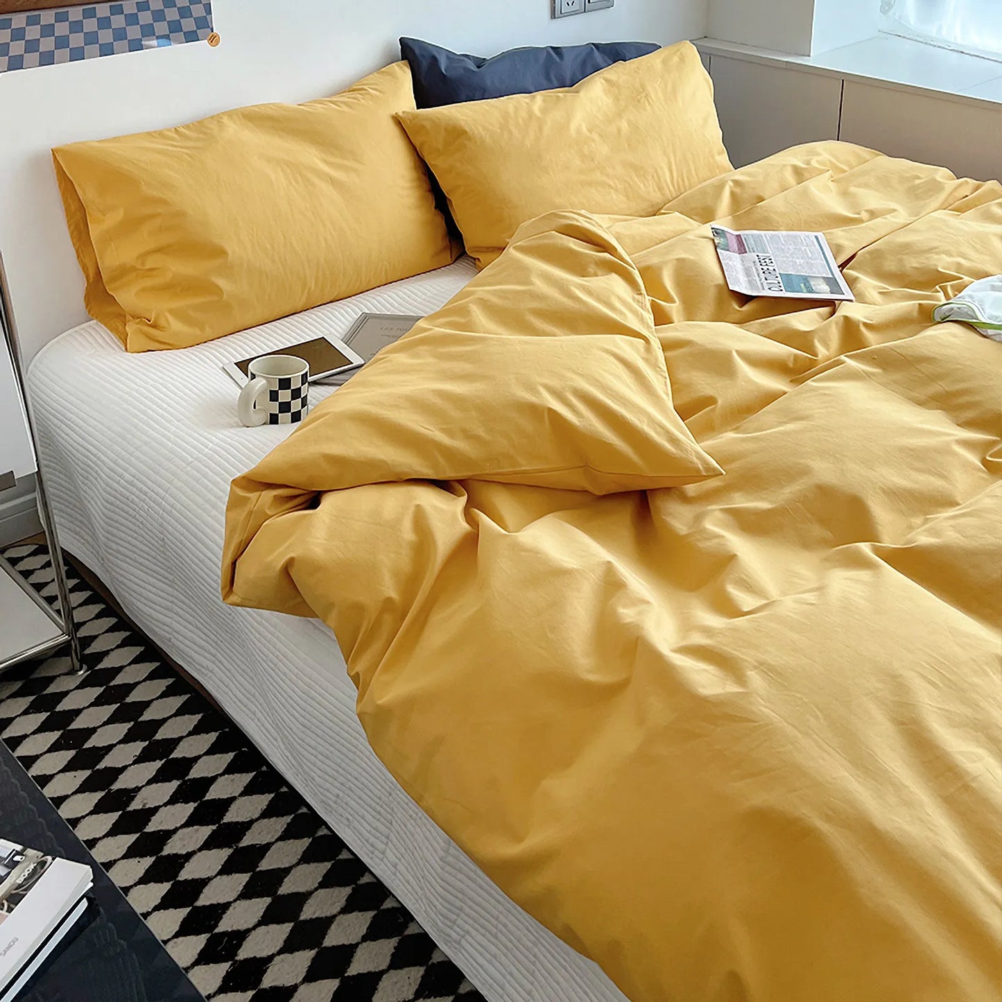 Minimalist Soft Pastel Solid Cotton Duvet Cover