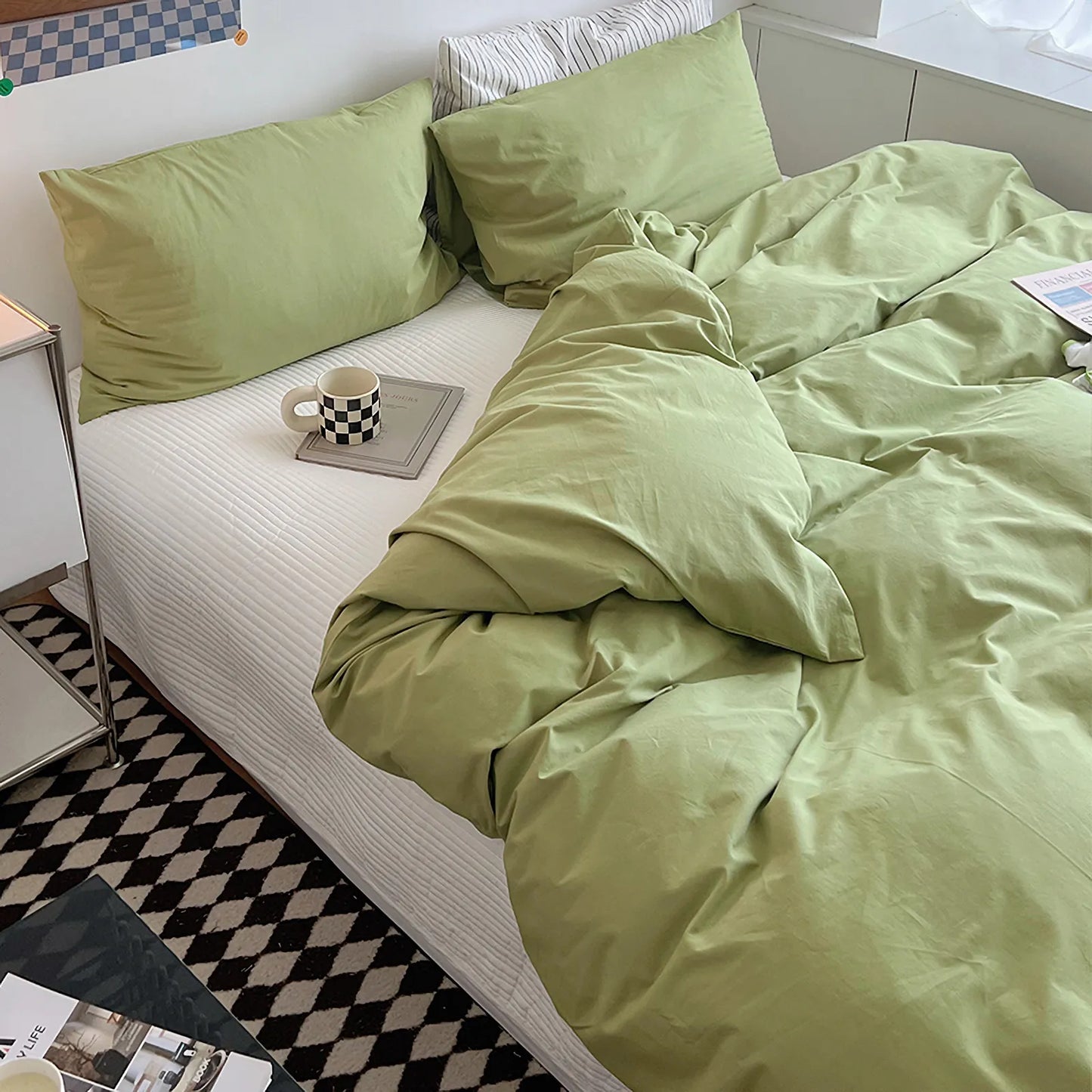 Minimalist Soft Pastel Solid Cotton Duvet Cover