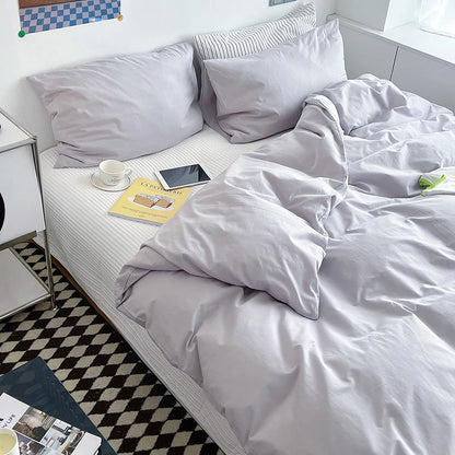 Minimalist Soft Pastel Solid Cotton Duvet Cover