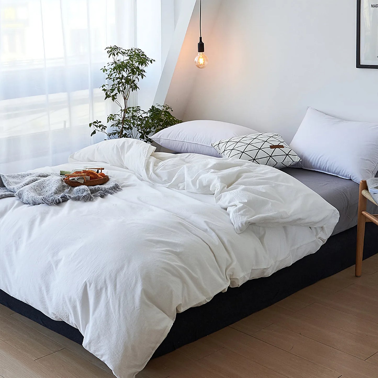 Minimalist Soft Pastel Solid Cotton Duvet Cover