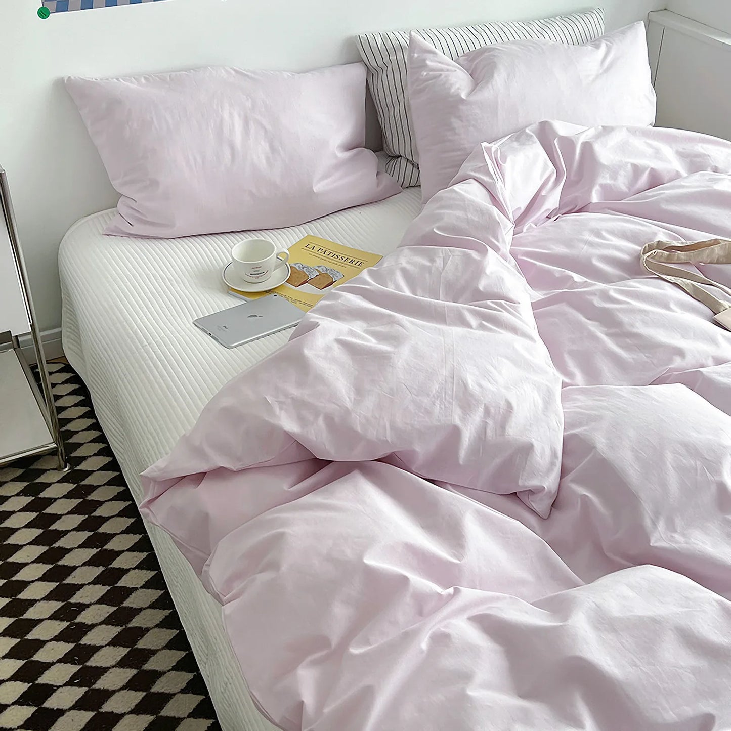 Minimalist Soft Pastel Solid Cotton Duvet Cover