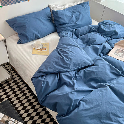 Minimalist Soft Pastel Solid Cotton Duvet Cover