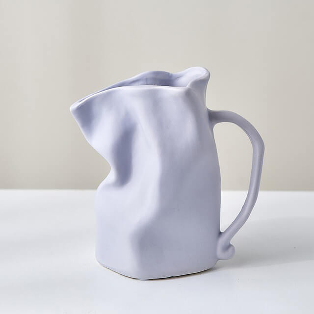 Crumpled Mug Ceramic Vase matte pastel decor SUB CATEGORY_Vases