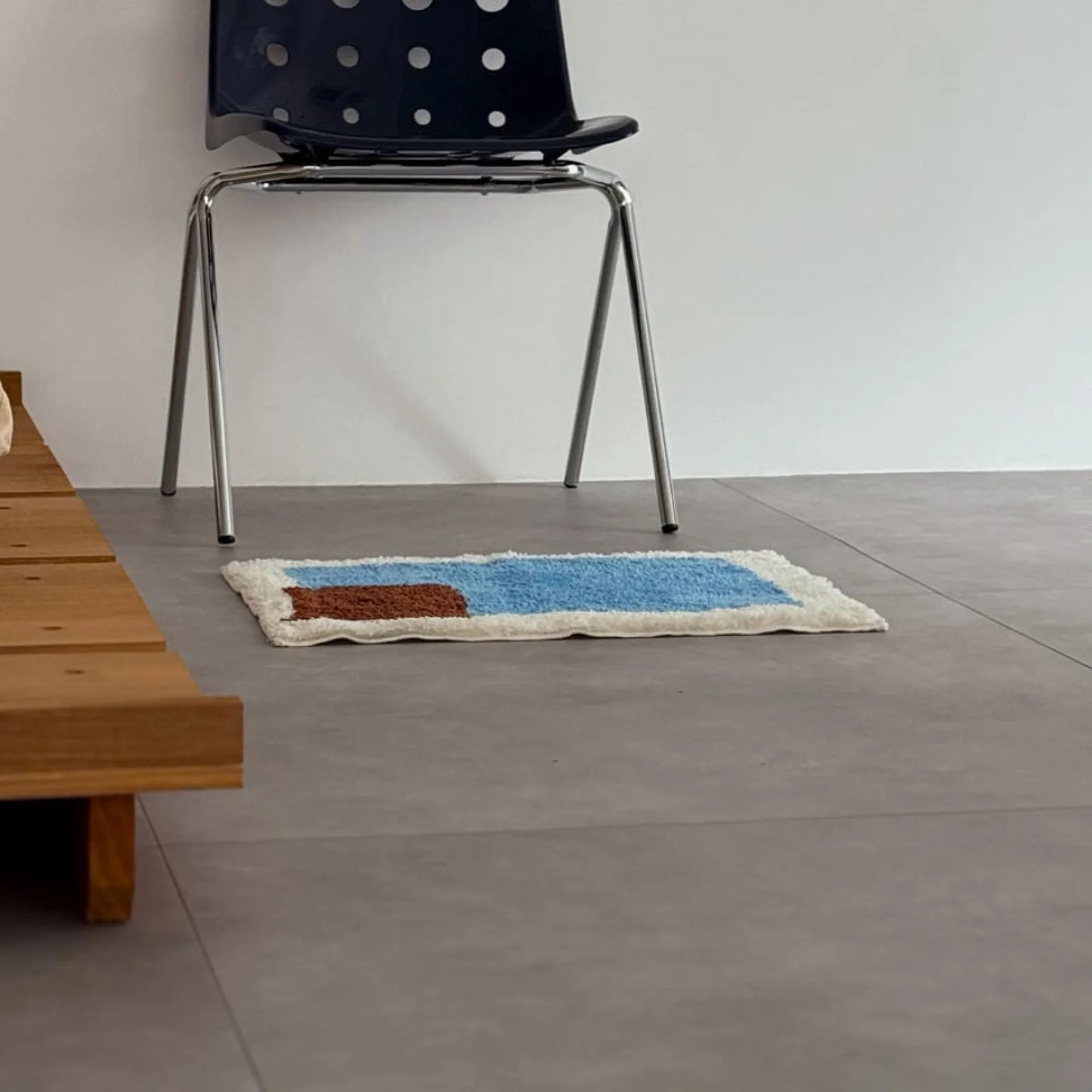 Modern Color Block Plush Accent Rug