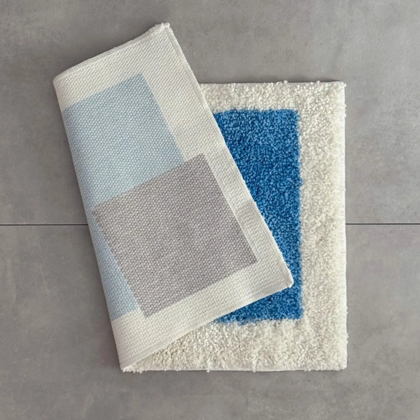 Modern Color Block Plush Accent Rug