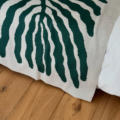 Modern Organic Leaf Pattern Flannel Fleece Throw Blanket
