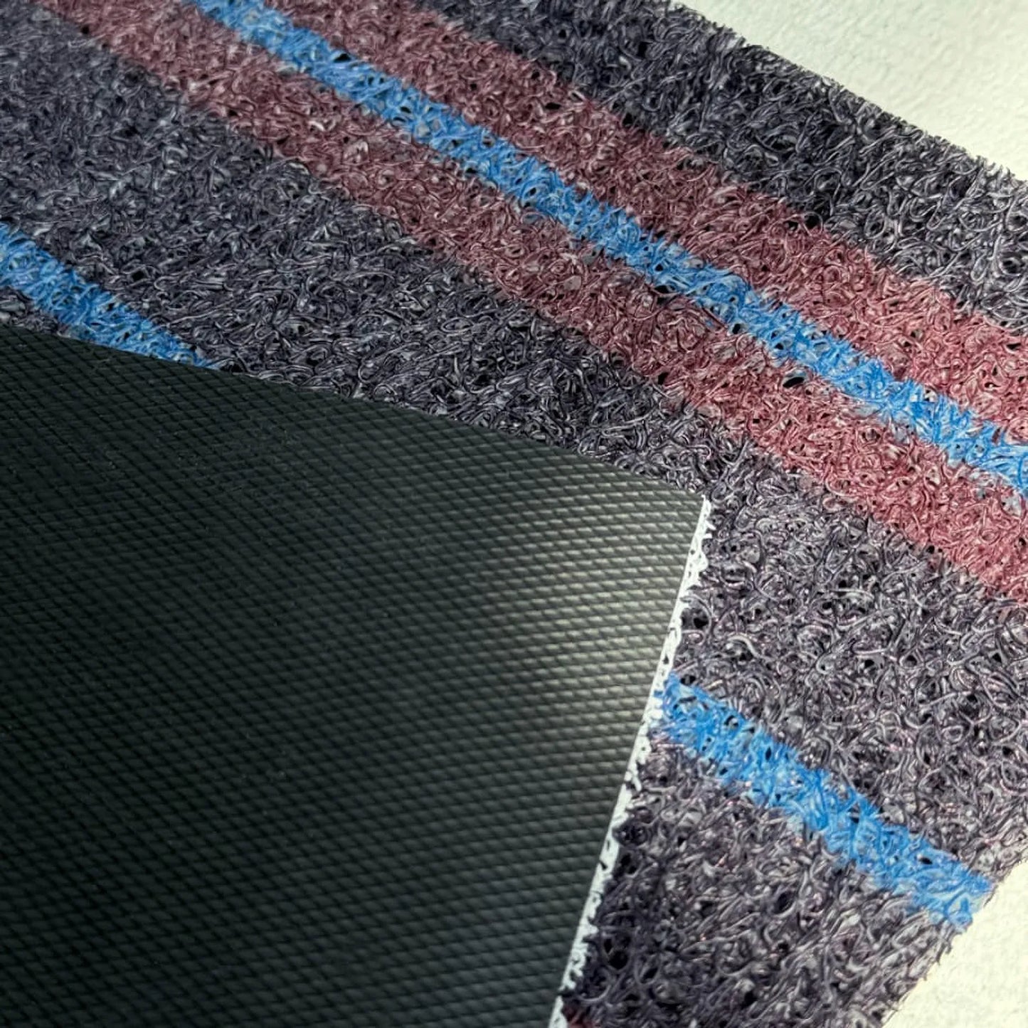 Textured Loop Striped PVC Coil Accent Rugs