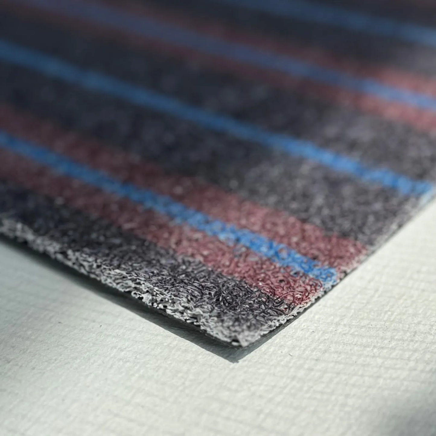 Textured Loop Striped PVC Coil Accent Rugs