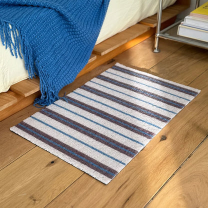 Textured Loop Striped PVC Coil Accent Rugs