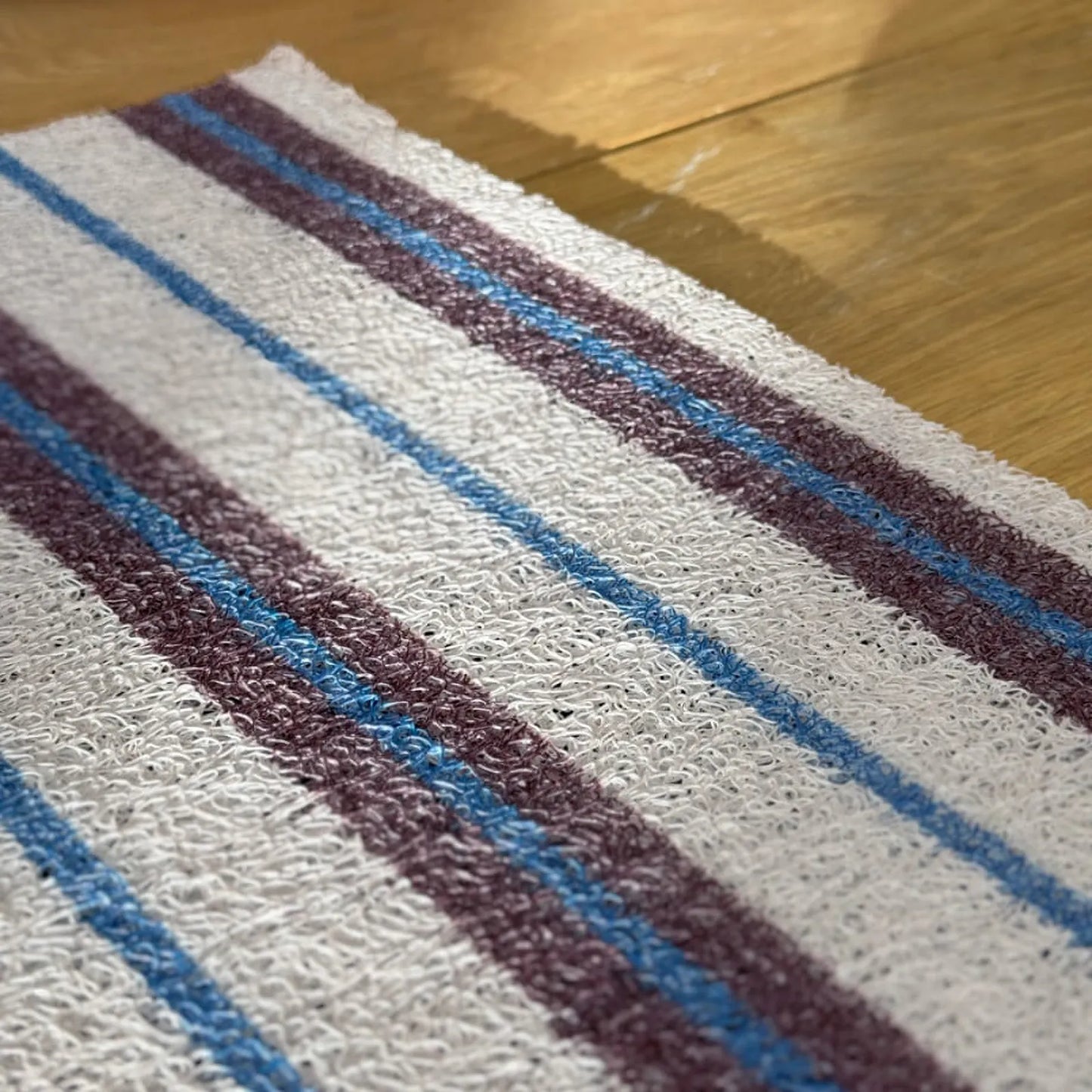 Textured Loop Striped PVC Coil Accent Rugs