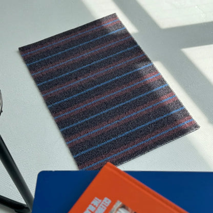 Textured Loop Striped PVC Coil Accent Rugs