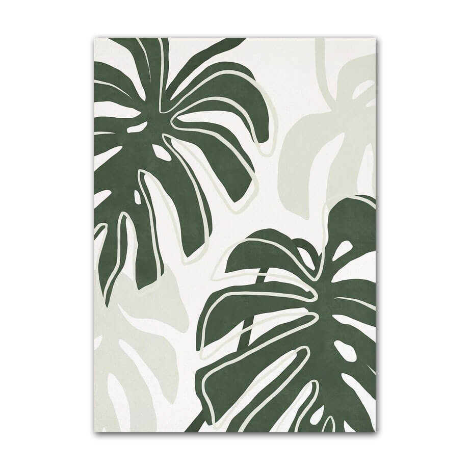 Sage Green Monstera Leaves Canvas Posters leaf SUB CATEGORY_Posters