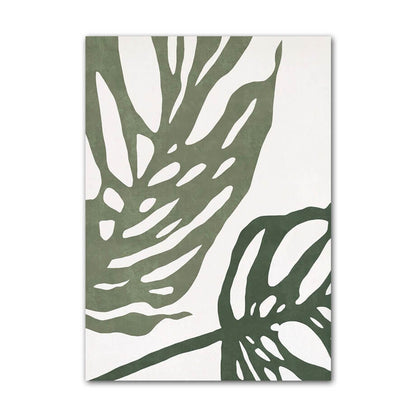 Sage Green Monstera Leaves Canvas Posters leaf SUB CATEGORY_Posters