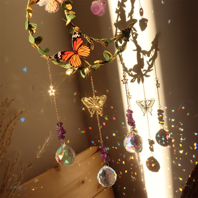 Fairy Butterfly Moon Suncatcher AESTHETIC_Fairycore AESTHETIC_Witchcore SUB CATEGORY_Suncatchers