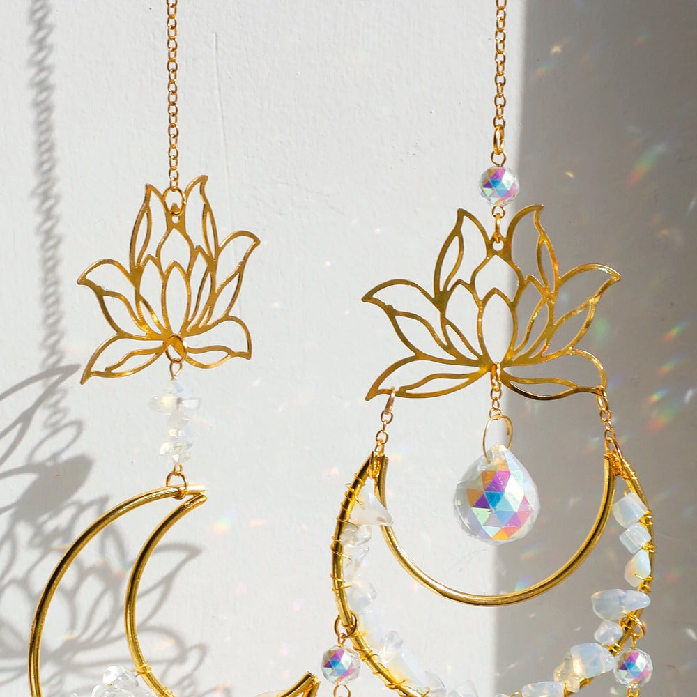 Lotus Moon Suncatcher AESTHETIC_Fairycore AESTHETIC_Witchcore light catcher lightcatcher SUB CATEGORY_Suncatchers sun catcher