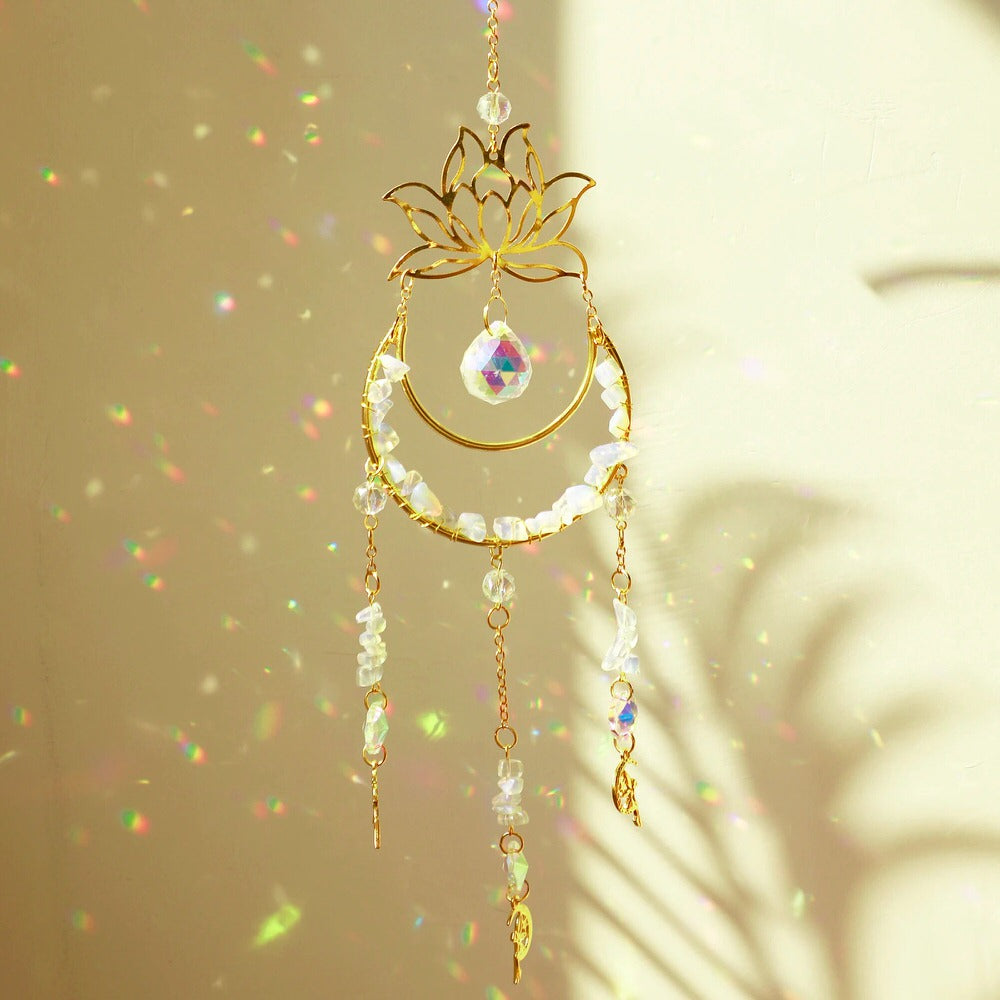 Lotus Moon Suncatcher AESTHETIC_Fairycore AESTHETIC_Witchcore light catcher lightcatcher SUB CATEGORY_Suncatchers sun catcher