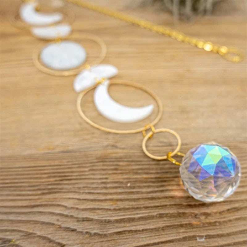 Moon Phase Nacre Suncatcher AESTHETIC_Fairycore AESTHETIC_Witchcore light catcher lightcatcher SUB CATEGORY_Suncatchers sun catcher