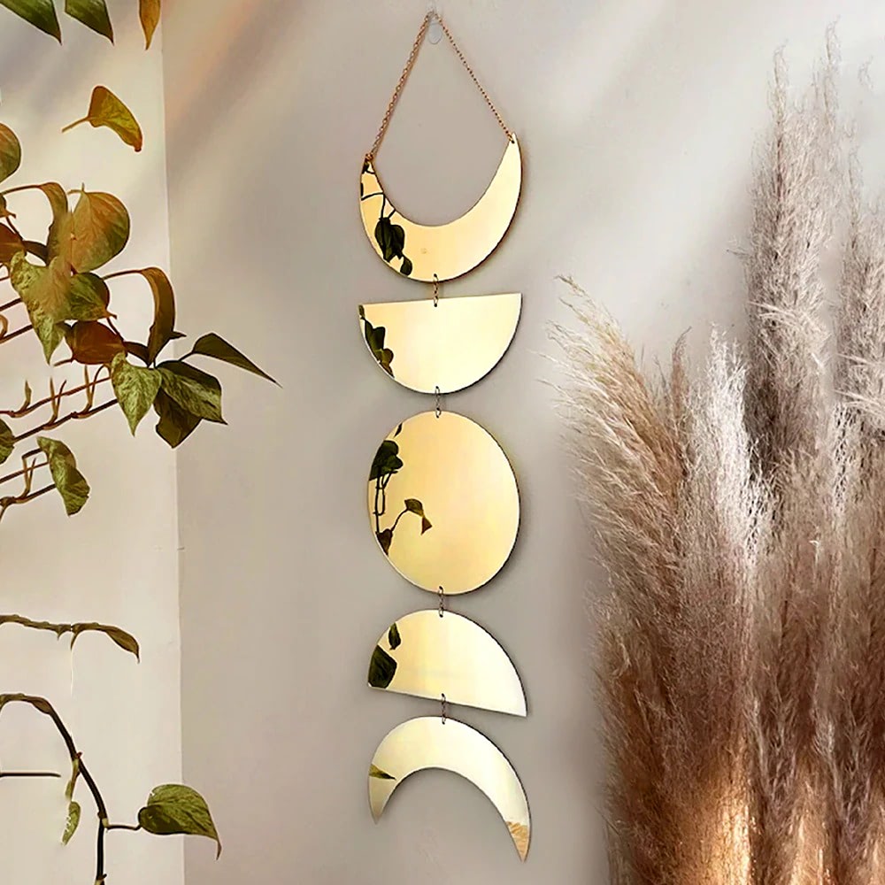 Moon Phases Wall Mirror Decor acrylic AESTHETIC_Boho boho