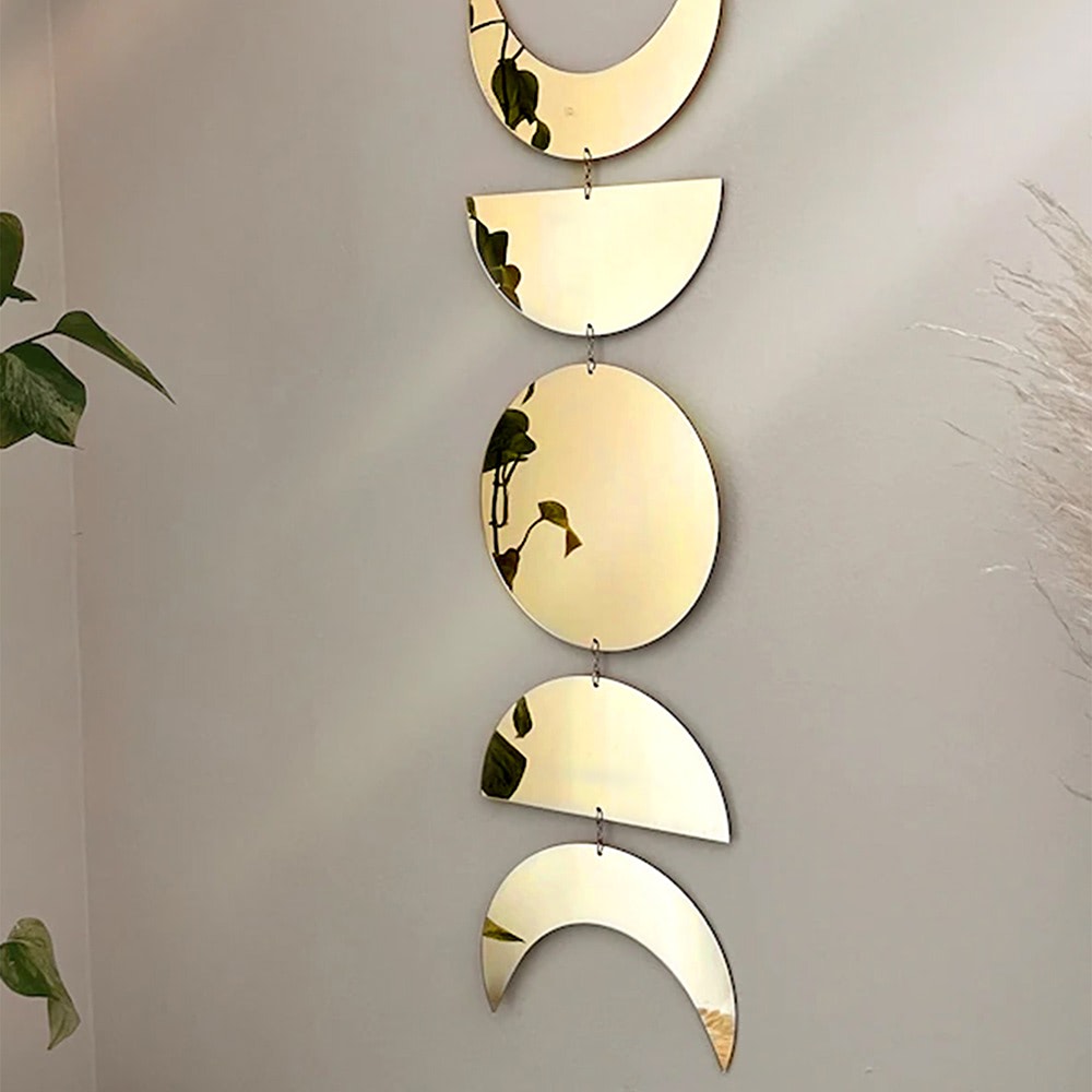 Moon Phases Wall Mirror Decor acrylic AESTHETIC_Boho boho