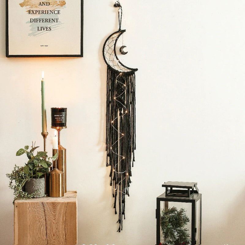 Moon Macrame Dreamcatcher AESTHETIC_Boho macrame hanging SUB CATEGORY_Wall Decor