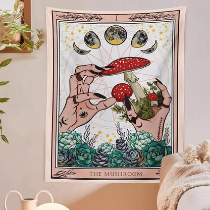 Moon Mushroom Tarot Tapestry witch witchcraft witchy