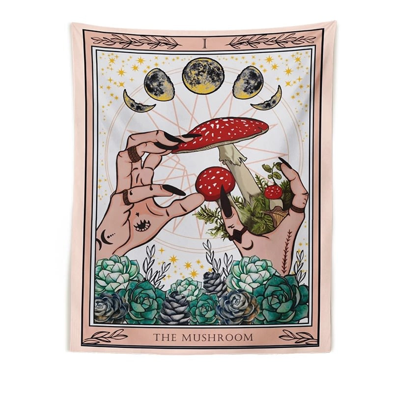 Moon Mushroom Tarot Tapestry witch witchcraft witchy