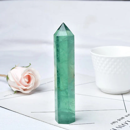 Green Fluorite Crystal Tower