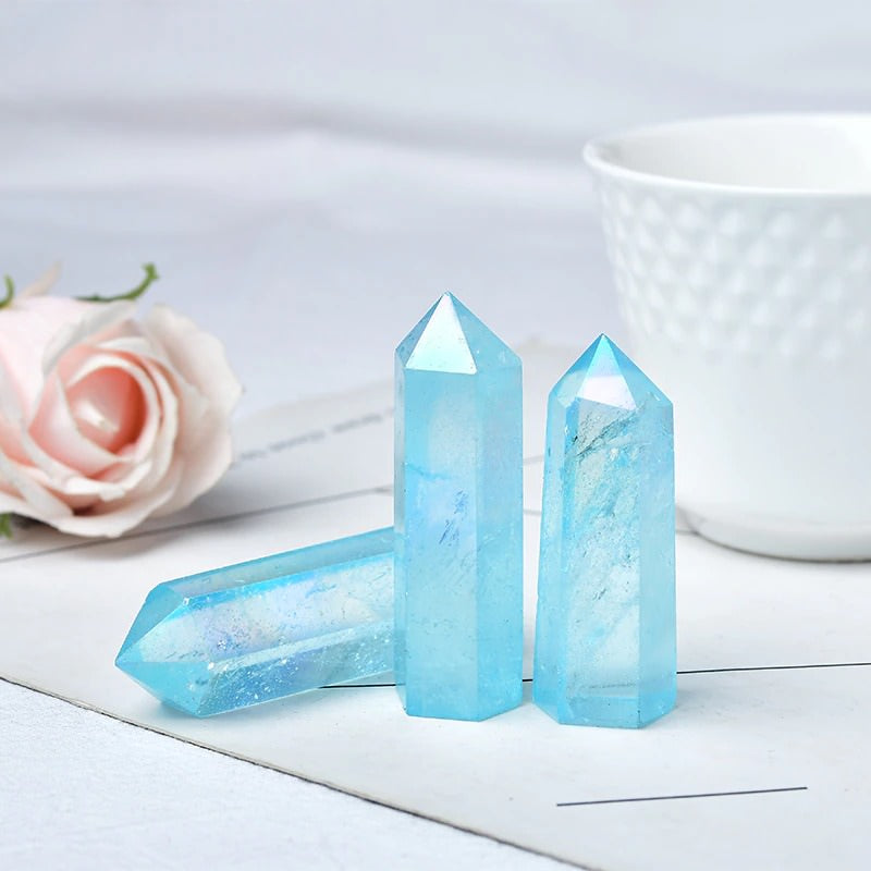 Blue Aura Quartz Tower Crystal AESTHETIC_Fairycore AESTHETIC_Witchcore