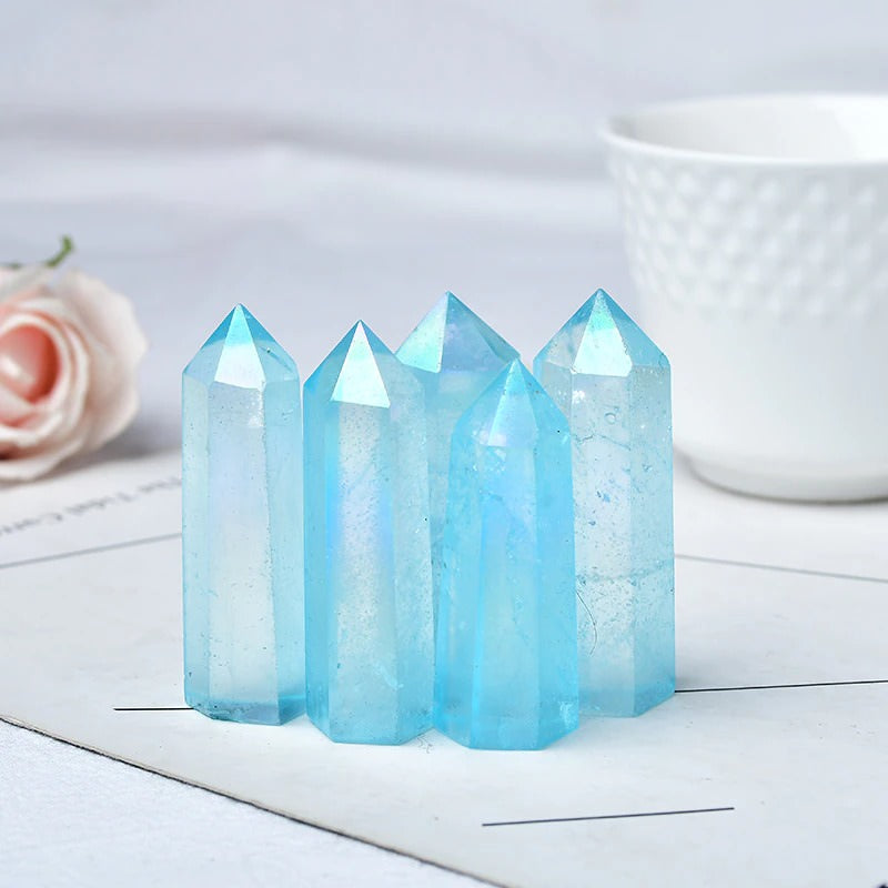 Blue Aura Quartz Tower Crystal AESTHETIC_Fairycore AESTHETIC_Witchcore