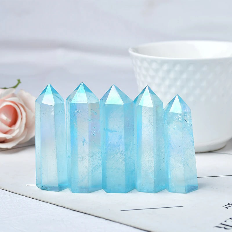 Blue Aura Quartz Tower Crystal AESTHETIC_Fairycore AESTHETIC_Witchcore