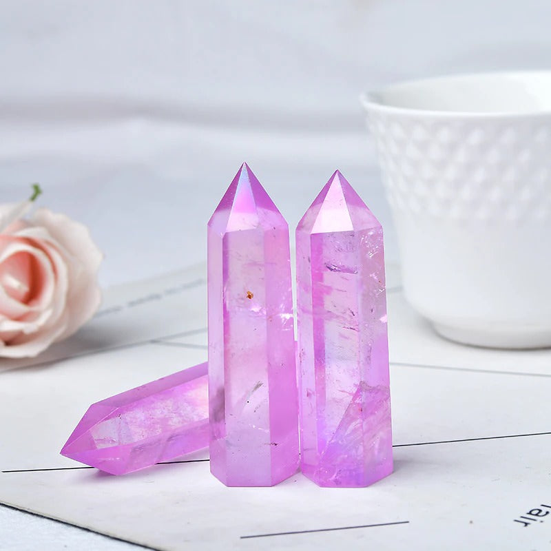 Purple Aura Quartz Tower Crystal AESTHETIC_Fairycore AESTHETIC_Witchcore