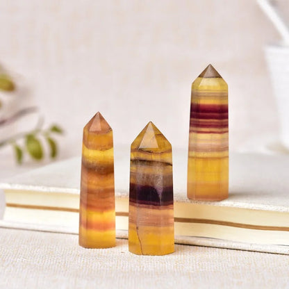 Tour de cristal de fluorite jaune