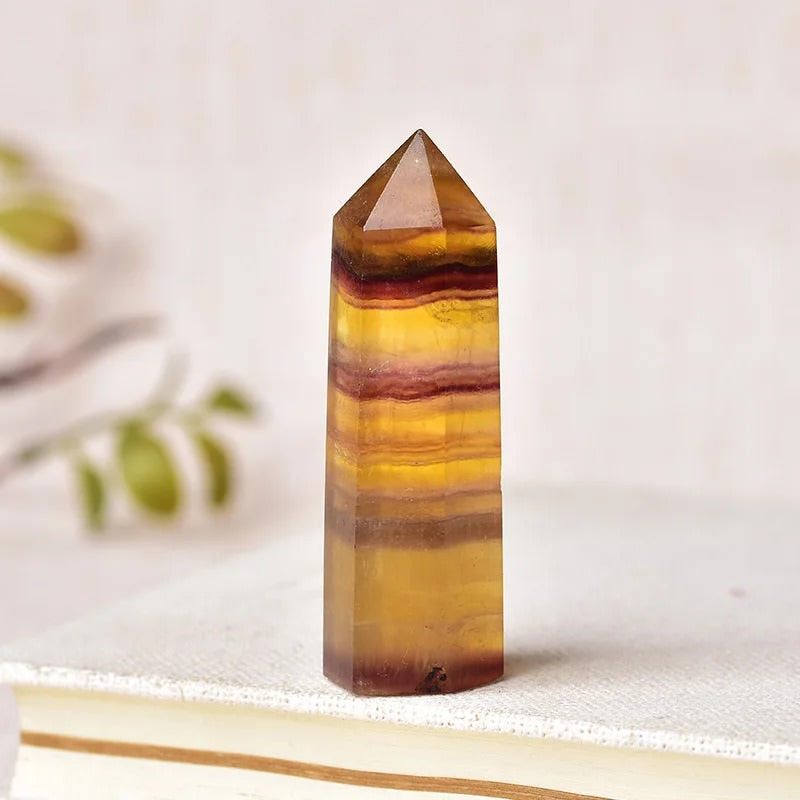 Yellow Fluorite Crystal Tower