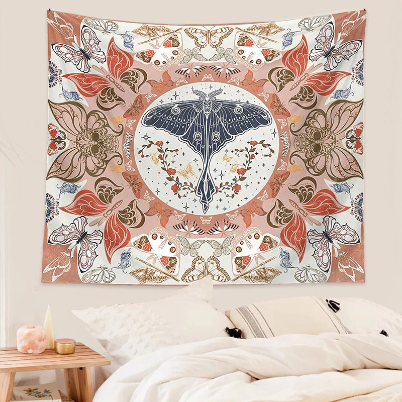 Skull Moth Boho Tapestry AESTHETIC_Fairycore fairy fairycore SUB CATEGORY_Tapestries